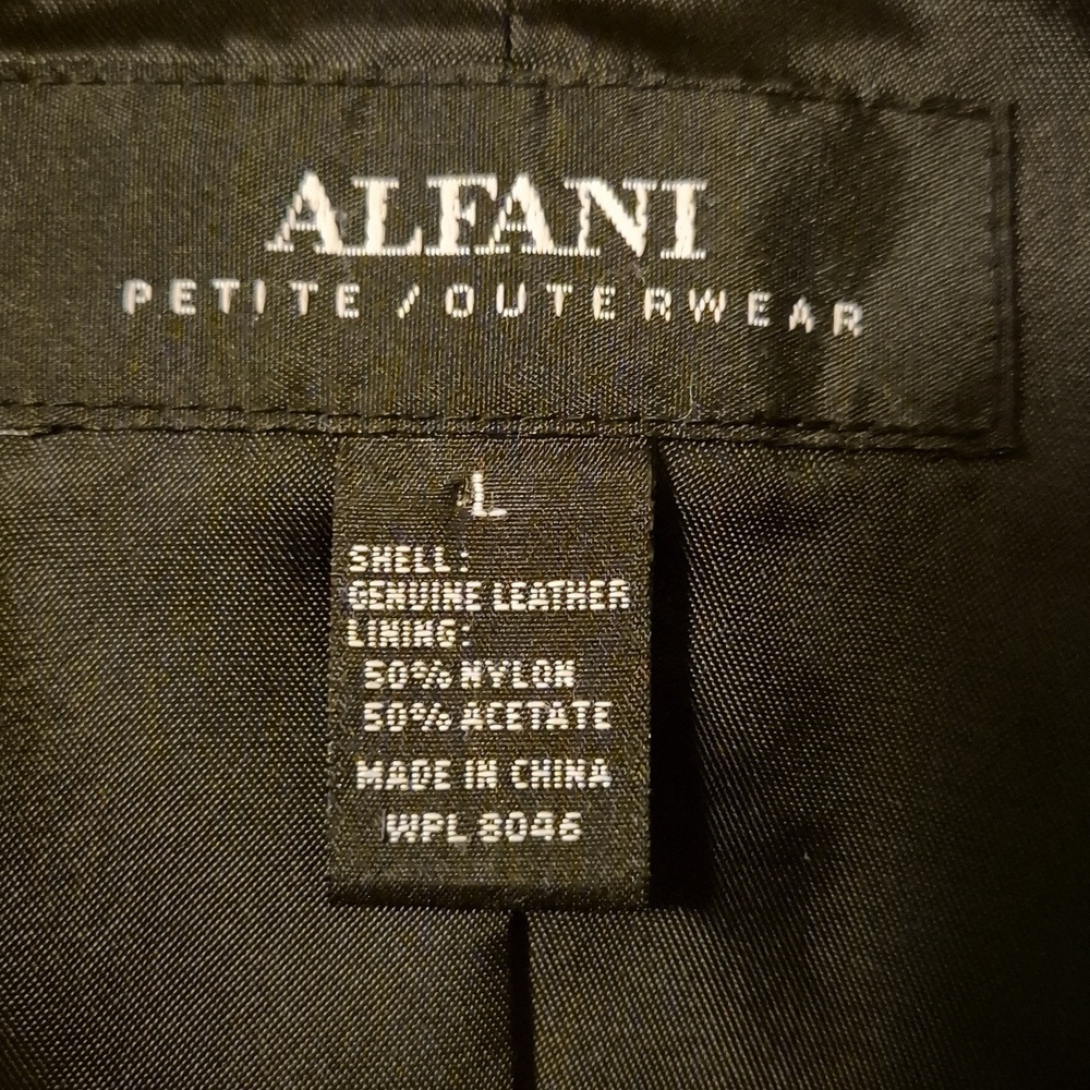 Alfani Petite Genuine Leather Jacket Size L - Picture 3 of 3